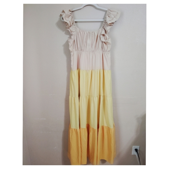 English Factory Sweet Heart Color Block Maxi Dress Size Small - Picture 3 of 5
